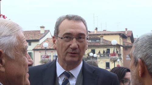 Sergio Bolzonello (Vicepresidente Regione FVG e assessore Attività produttive, Turismo e Cooperazione) durante la cerimonia in ricordo della disfatta di Caporetto - Cividale del Friuli 27/10/2017